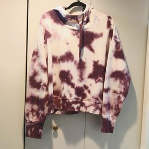 Purple/white, tie-dyed hoodie